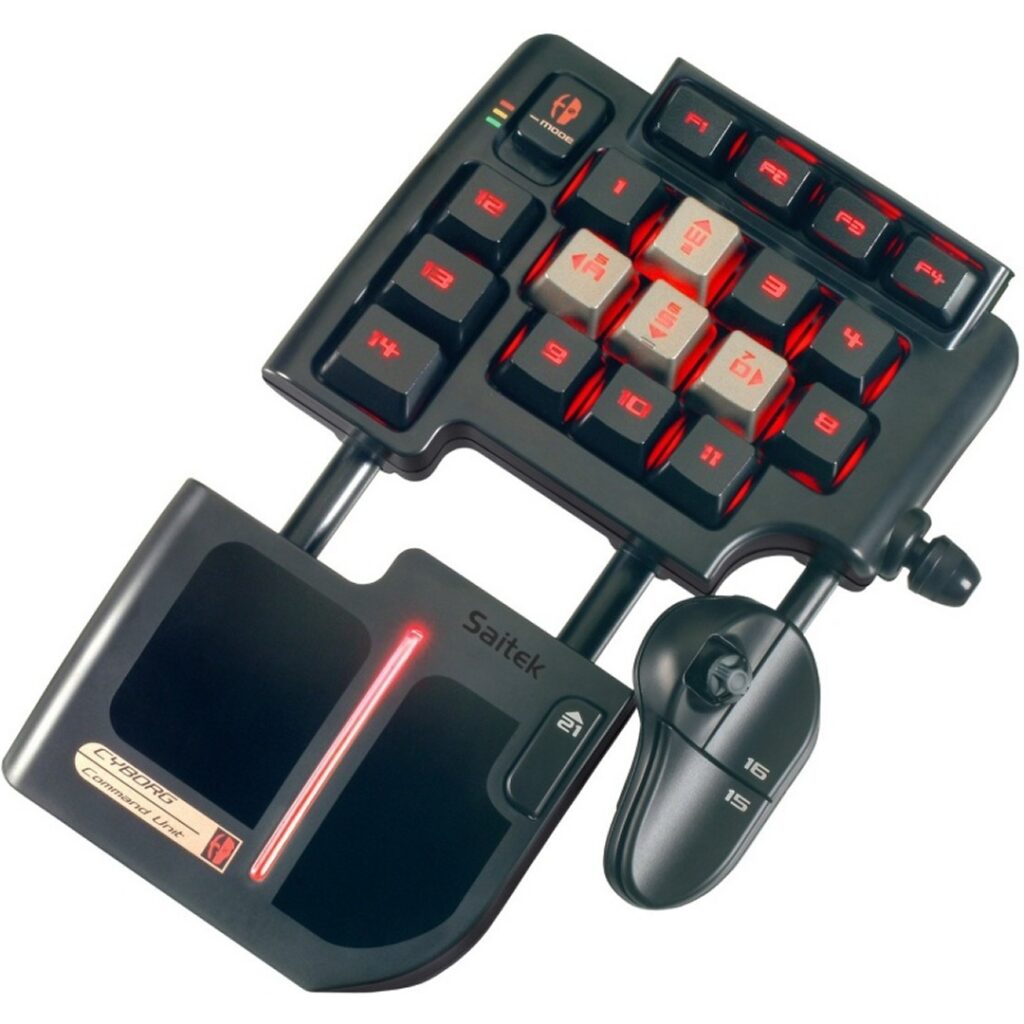 PC Gaming Keyboard with Ergonomic Thumb Control Area